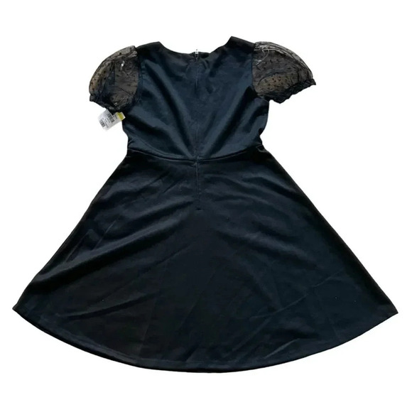 Blush by us Angels Black Girls Dress A-line Mesh puff Sleeves Crew Neck 10 NWT - Picture 3 of 12